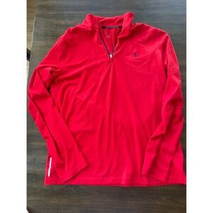 Polo Ralph Lauren Red Performance 1/4 Zip Pullover Top Polo Shirt Youth XL(18)